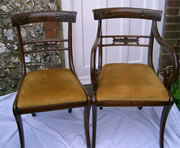 Eight late Regency mahogany chairs