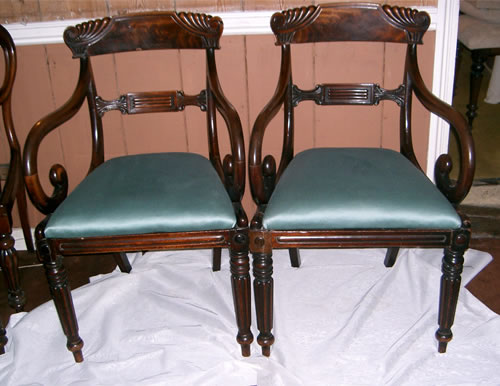 SOLD - Fantastic quality matching pair of late Regency / William 4th mahogany carver chairs