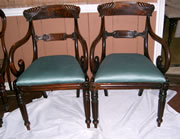 SOLD - Fantastic quality matching pair of late Regency / William 4th mahogany carver chairs