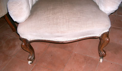 SOLD - A very nice Victorian buttoned back chair with mahogany cabriole legs