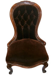 Victorian walnut cabriole leg nursing chair