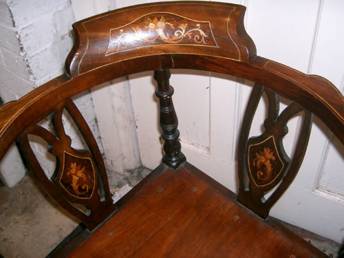 SOLD - Edwardian mahogany corner chair