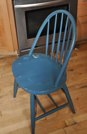 Old Spindle Back Oval Seat Wood Chair